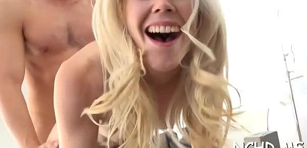  Breathtaking blonde girl Sammie Daniels cannot wait to cum